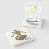 Bad Bunny Steinuntersetzer (Seitenansicht)