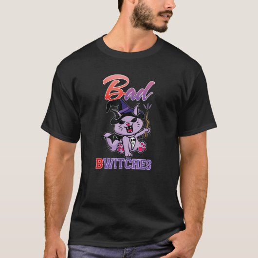 Bad BWitches Bad Kitty Witch T-Shirt (Vorderseite)