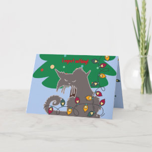 "Bad Cat" Faltkarte für Weihnachtsgrüße Karte