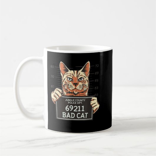 Bad cat Funny Cat Gefangenengefängnis Gefangener B Kaffeetasse (Links)