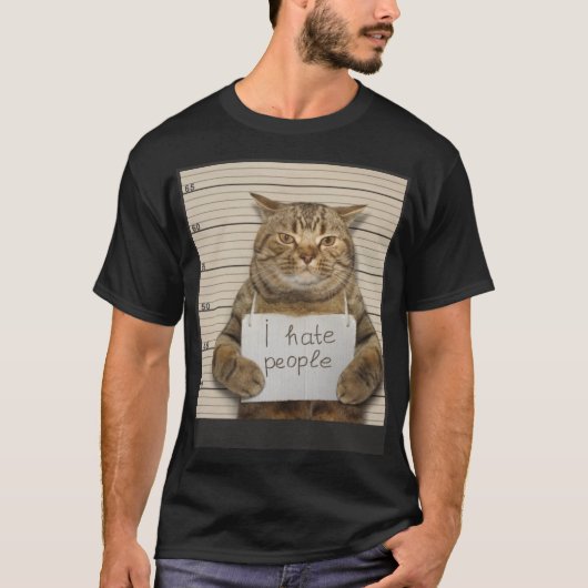 Bad Cat I Hasse Menschen T-Shirt (Vorderseite)