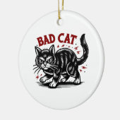 Bad Cat Keramik Ornament (Links)