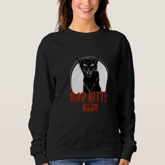 Bad Cat Kitty Custome Halloween Sweatshirt (Vorderseite)