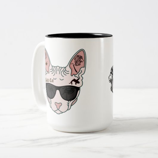 Bad Cat Zweifarbige Tasse (Vorderseite Links)