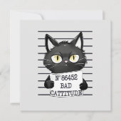 Bad Cattitude - Black Cat Mugshot (Vorderseite)