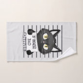 Bad Cattitude - Black Cat Mugshot Badhandtuch Set (Handtuch)