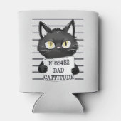 Bad Cattitude - Black Cat Mugshot Dosenkühler (Rückseite)