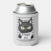 Bad Cattitude - Black Cat Mugshot Dosenkühler (Kanne Rückseite)