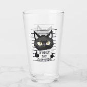 Bad Cattitude - Black Cat Mugshot Glas (Rückseite)