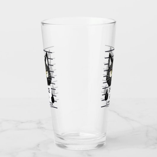 Bad Cattitude - Black Cat Mugshot Glas (Rechts)