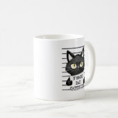 Bad Cattitude - Black Cat Mugshot Kaffeetasse (VorderseiteRechts)