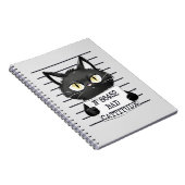 Bad Cattitude - Black Cat Mugshot Notizblock (Rechte Seite)