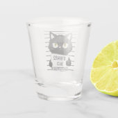 Bad Cattitude - Black Cat Mugshot Schnapsglas (Rückseite)