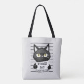 Bad Cattitude - Black Cat Mugshot Tasche (Rückseite)