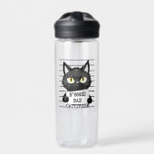 Bad Cattitude - Black Cat Mugshot Trinkflasche (Vorderseite)