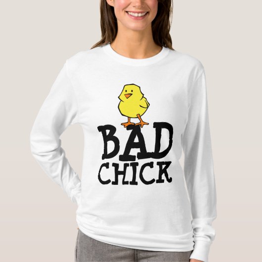 BAD CHICK FUNNY LADIES T - SHIRT (Vorderseite)