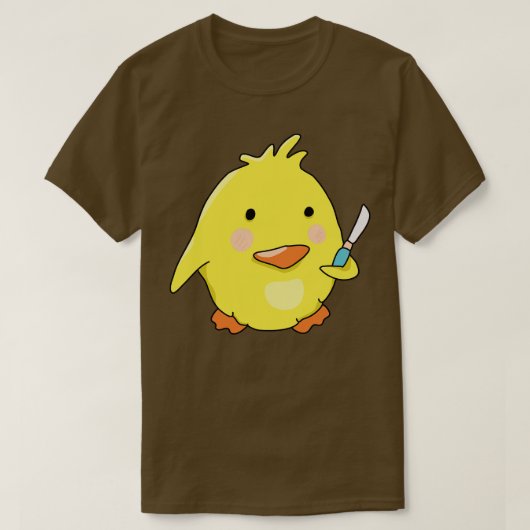 Bad Chick mit Knife Duck Meme T-Shirt (Design vorne)