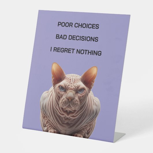 Bad Choices Cat Sockelschild (Vorderseite)