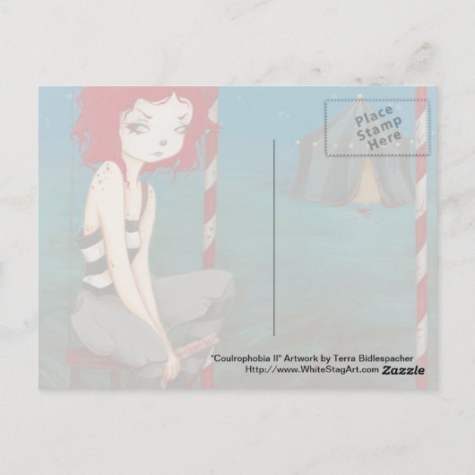 Bad Clown Goth Horror Postkarte (Rückseite)