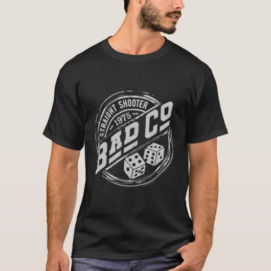 Bad Company Straight Shooter Abzeichen T-Shirt (Vorderseite)