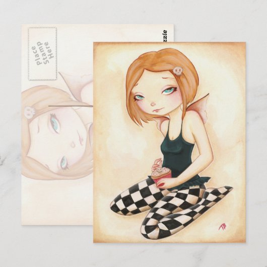 Bad cupcake - Fantasy Cupcake Postkarte (Vorne/Hinten)