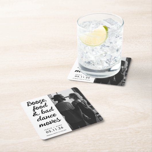 Bad Dance bewegt Funny Wedding Save the Date Rechteckiger Pappuntersetzer (Vor Ort)