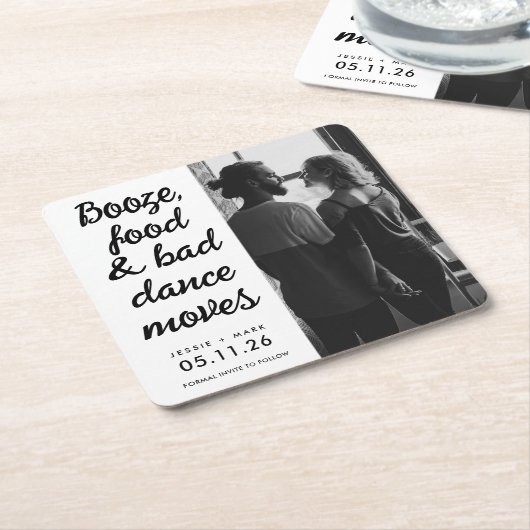 Bad Dance bewegt Funny Wedding Save the Date Rechteckiger Pappuntersetzer (angewinkelt)