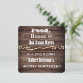 "Bad Dance Moves" Rustikale Einladung zum Geburtst (Stehend Vorderseite)