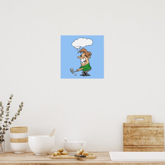 Bad Day Golfer T - Shirt und Geschenke Poster (Küche)