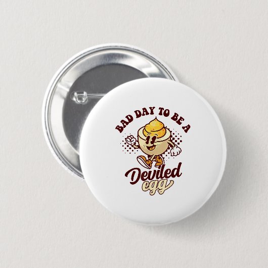 Bad Day To Be A Deviled Egg Funny Thanksgiving Egg Button (Vorne & Hinten)