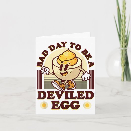 Bad Day To Be A Deviled Egg Funny Thanksgiving Egg Karte (Vorderseite)