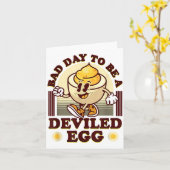 Bad Day To Be A Deviled Egg Funny Thanksgiving Egg Karte (Gelbe Blume)