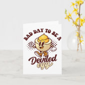 Bad Day To Be A Deviled Egg Funny Thanksgiving Egg Karte (Gelbe Blume)
