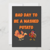 "BAD DAY TO BE A MASHED POTATO" DANKESKARTE (Vorderseite)