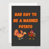 "BAD DAY TO BE A MASHED POTATO"  DANKESKARTE (Vorne/Hinten)