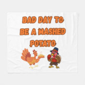 "BAD DAY TO BE A MASHED POTATO" FLEECEDECKE (Vorderseite (Horizontal))