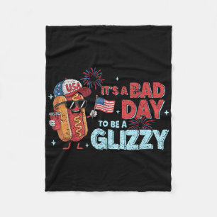 Bad Days Hotdog Dackel Glizzy Firework 4. Juli Pa Fleecedecke
