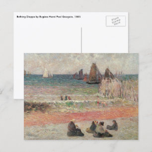 Bad Dieppe von Paul Gauguin, Vintage Kunst Postkarte