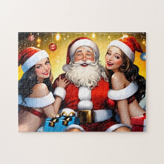 Bad Dirty Santa liefert Geschenke durch einen warm Puzzle (Horizontal)