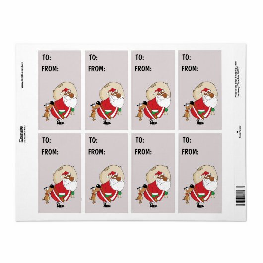 Bad Dog Bites Black Santa Gift Label (Vorne)
