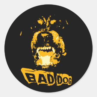 Bad Dog Runder Aufkleber