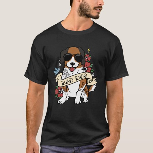 Bad Dog Saint Bernard Dog T-Shirt (Vorderseite)
