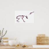 Bad Dog Xray Skeleton White Pink Poster (Küche)