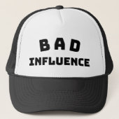 BAD Einfluss Black Typografy Trucker Hat Truckerkappe (Vorderseite)