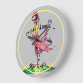 Bad Einstellung Rooster Who Doesn't Give A Crappy  Große Wanduhr (Winkel)