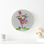 Bad Einstellung Rooster Who Doesn't Give A Crappy  Große Wanduhr (Zuhause)