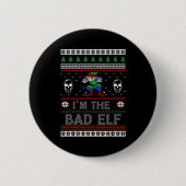 Bad Elf Ugly Christmas For Elves Lover Button (Vorderseite)