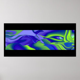 Bad Eye Abstrakte 3D-Regenbogenkunst Poster