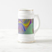 Bad Face, Abstrakte 3D-Regenbogenkunst Bierglas (VorderseiteRechts)