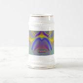 Bad Face, Abstrakte 3D-Regenbogenkunst Bierglas (Mittel)